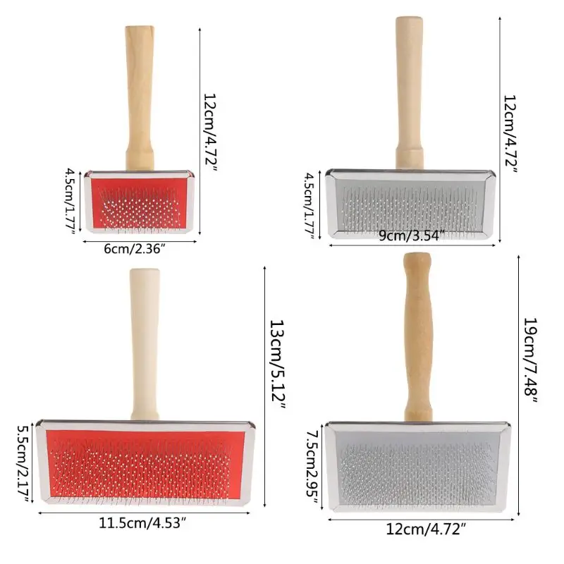 

Pet Dog Grooming Comb Shedding Hair Remove Brush Wood Handle Slicker Dog Supply Pet Hair Remover Dog Supplies