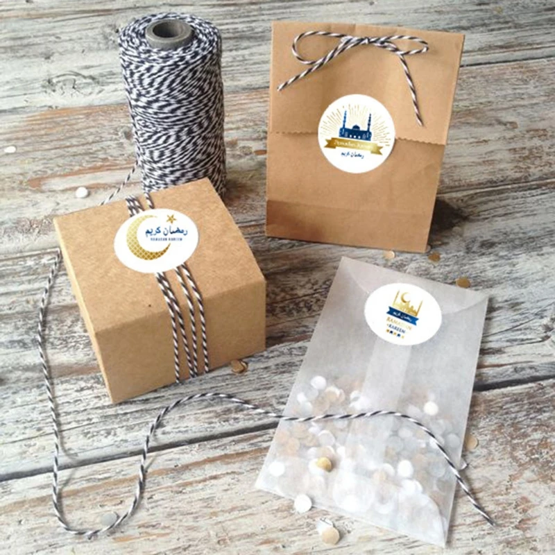 

90/120x Eid Mubarak Favor Gift Sealing Sticker Handmade Ramadan Cake Seal Label