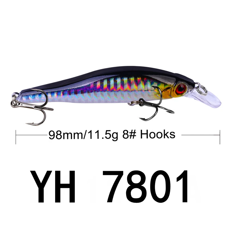 

1PCS 9.8cm 11.5g Fishing Lure Quality Minnow Lure 3D Eyes Plastic Hard Bait Pesca Artificial Jig Wobblers Crankbait Fishing Bait