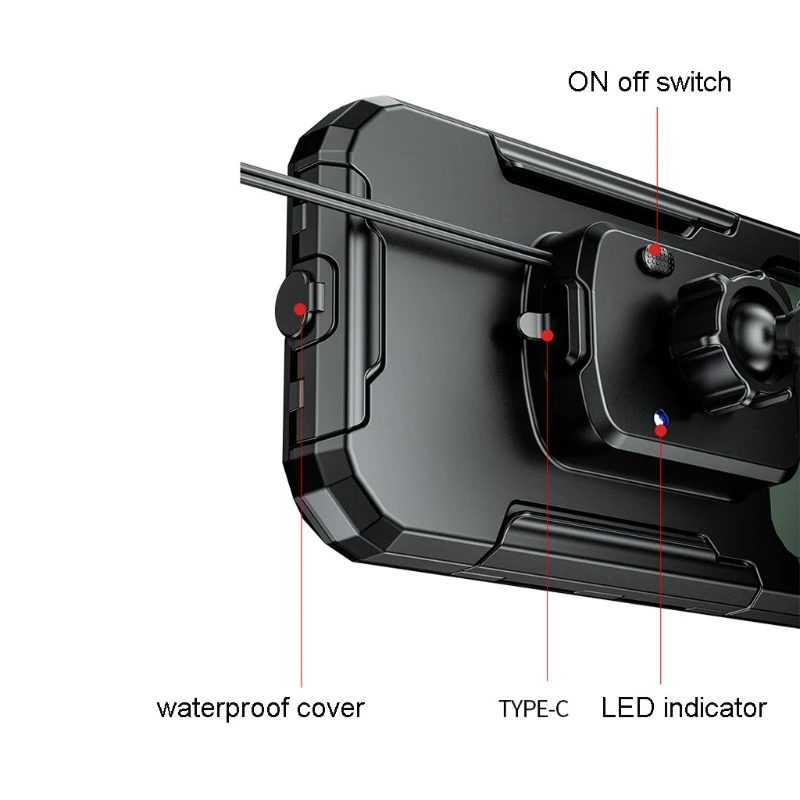 waterproof 12v motorcycle wireless charger 15w qi type c pd fast charge phone mount holder box for 3 to 6 8 cellphone free global shipping