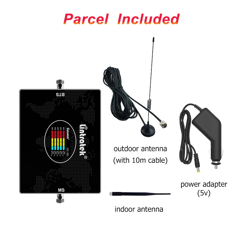 Car Use Five Band Signal Booster GSM B20 800 900 1800 2100 2600 LTE B7 Mobile Phone 2G 3G 4G Cellular Amplifier Kit AGC 70dB - купить по