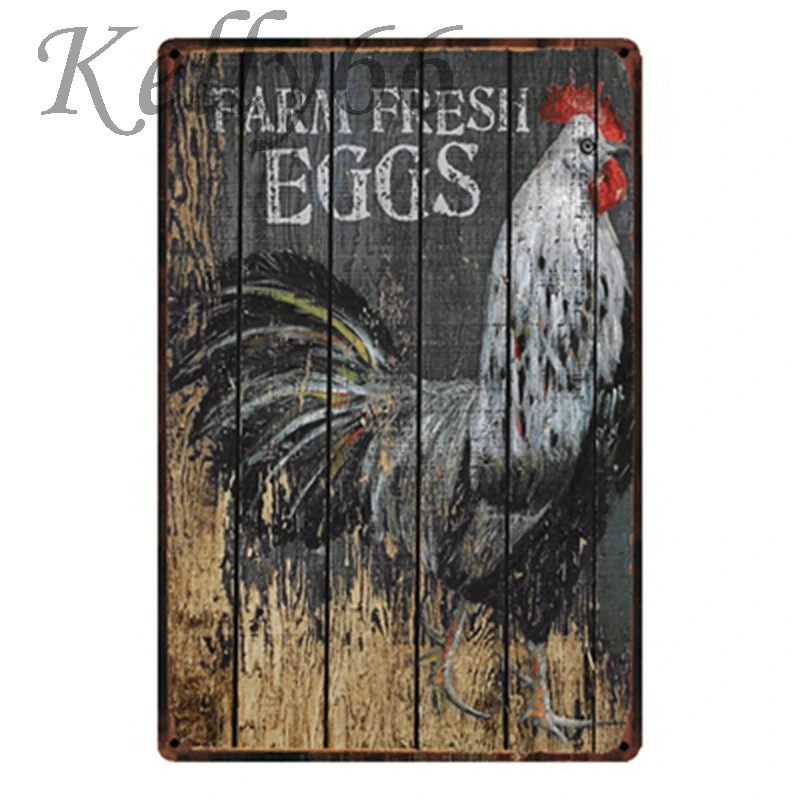 [Kelly66] старинный металлический плакат с яйцами на ферме постер для домашнего