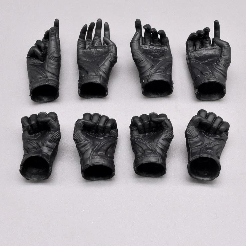 

Hot Sales 1/6 Scale Black Color Female Gloved Hand With 8 Fist Trigger Hands Model For Mostly Doll Action Accessories
