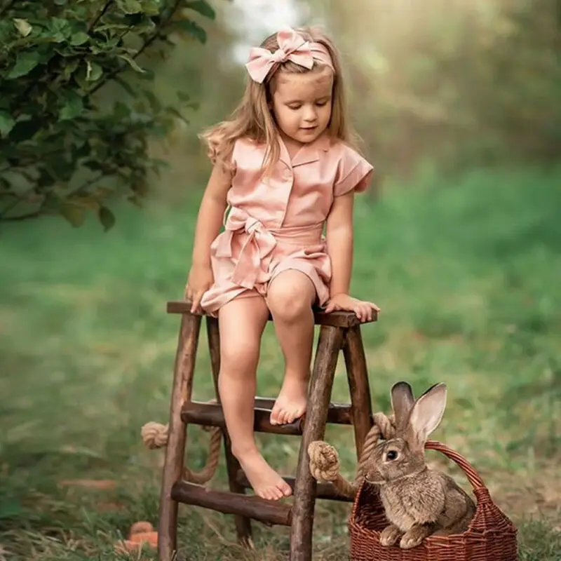 Детский комбинезон с бантом для новорожденных девочек коллекция 2019 года Летний