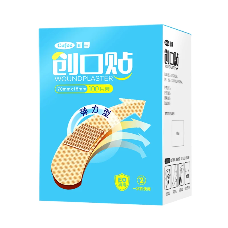 Пластыри Cofoe 100 шт. пластыри на клейкой основе для ран эластичные
