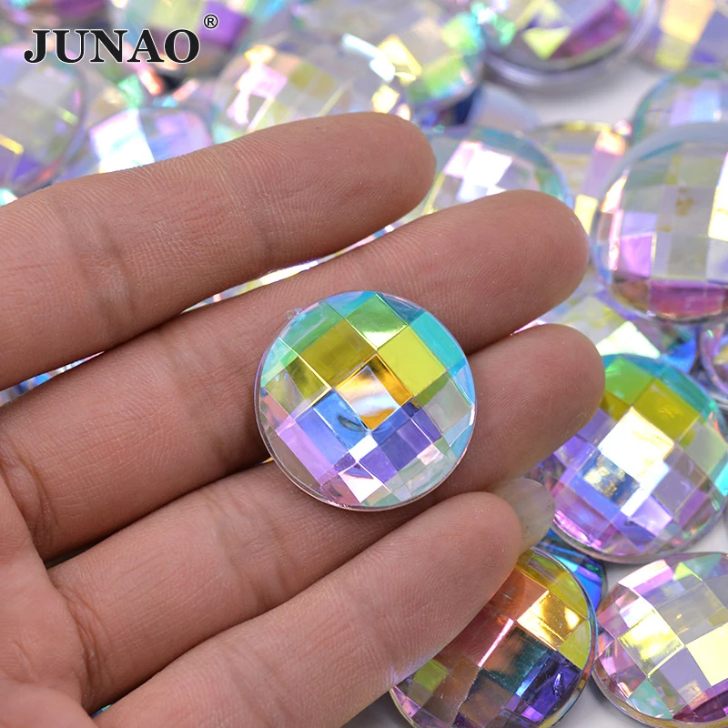 Круглые акриловые камни JUNAO 6 8 10 12 18 20 30 35 мм большая прозрачная аппликация из