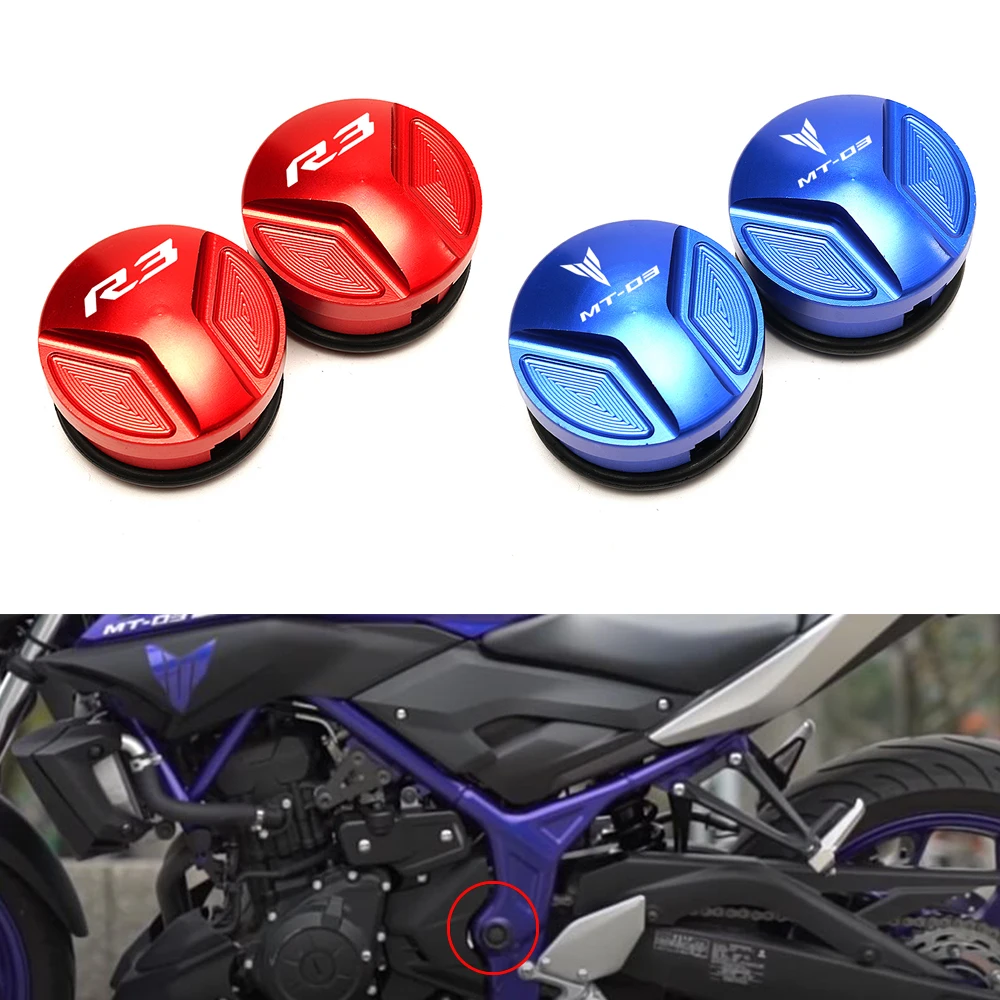 CNC Aluminum Motorcycle Frame Hole Cover Protective Cap For Yamaha yzf R3 MT03 MT-03 2018 2019 2020 2021