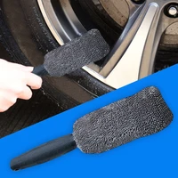 1pc car wheel tire brush vehicle mounted mini plastic handle microfiber wheel tire tyre rim brush washing cleaner for car