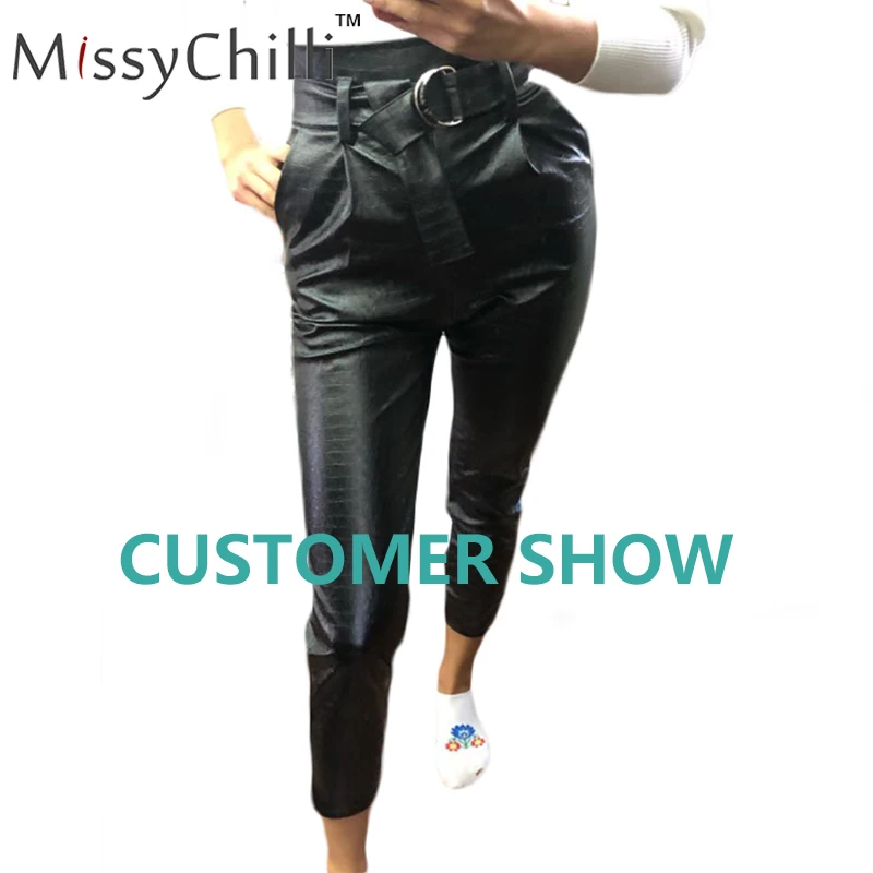 Женские свободные брюки Капри MissyChilli черные повседневные с высокой талией и