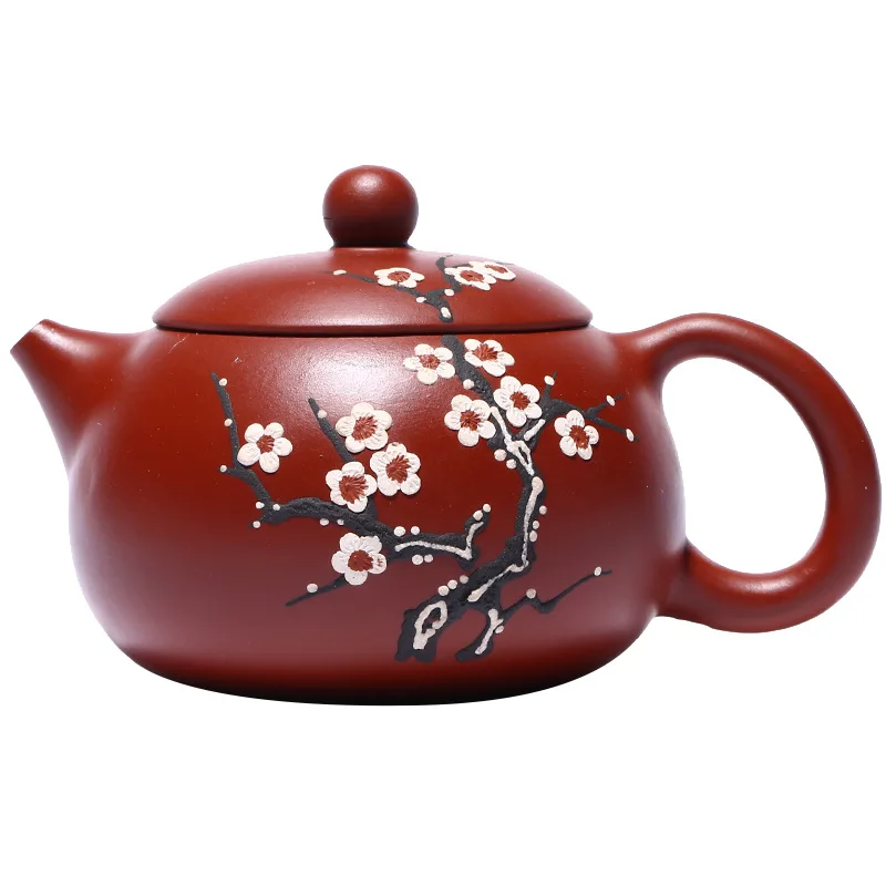 

Plum blossom Xishi Yixing mine purple clay pot tea set Dahongpao pot hand painted gift goods
