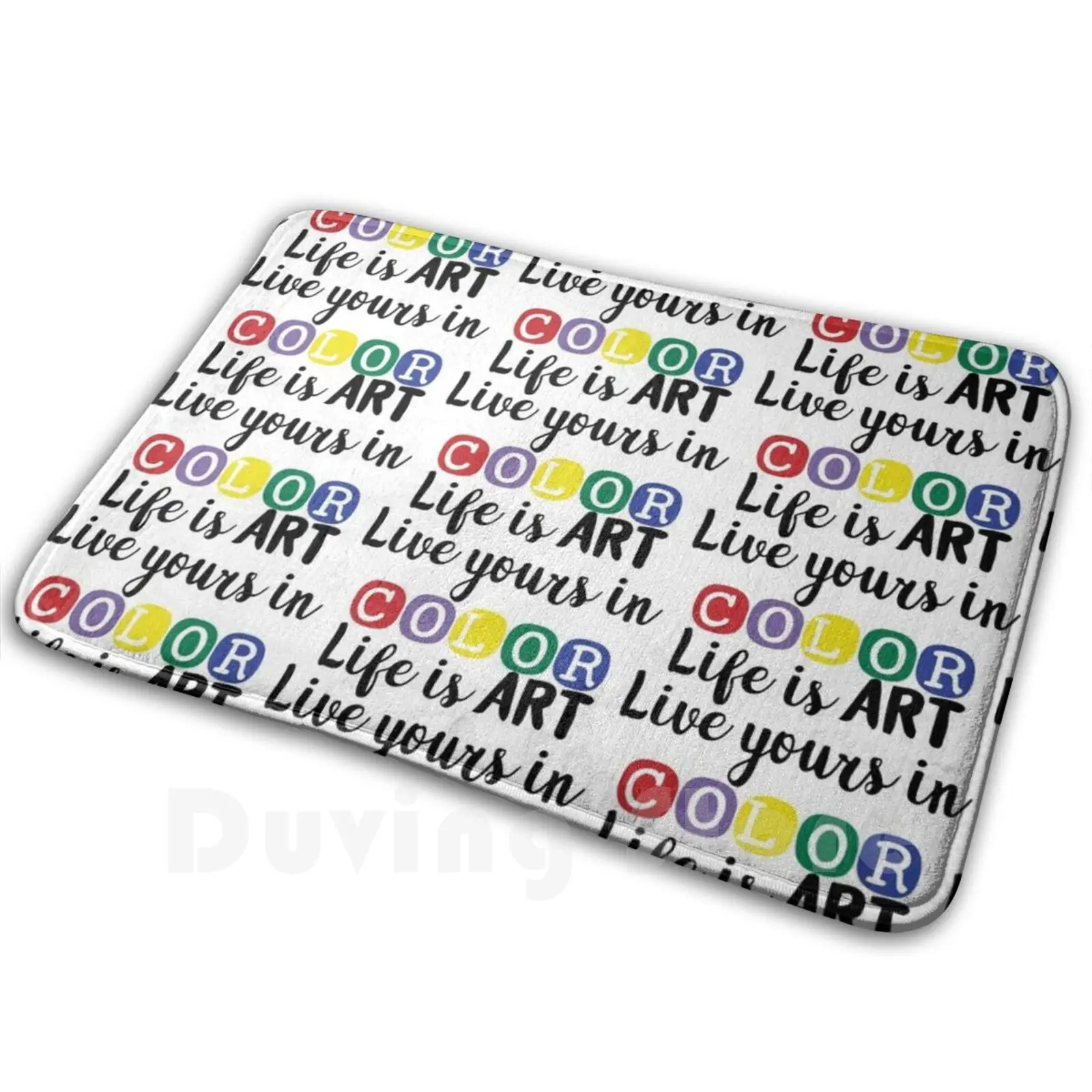 Мягкий Нескользящий Коврик Life Is Art Live Your в цвете коврик подушка для учителей