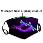 Регулируемая Маска для лица, 3d маска для лица с принтом бабочки, детская моющаяся многоразовая маска для лица для мальчиков и девочек, черные маски