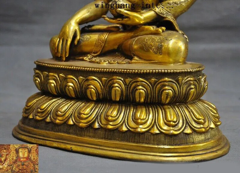 

wedding decoration 12"Old Tibet Buddhism Bronze Gilt Shakyamuni Shakya Mani Medicine Buddha statue