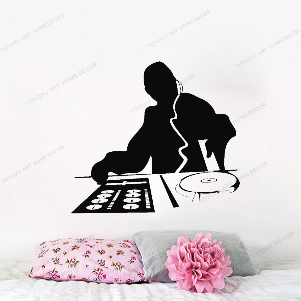 

Dj Mixing Wall Party Dance Decal Interior Art Sticker Kids Bedroom Room Mural Design yw-574