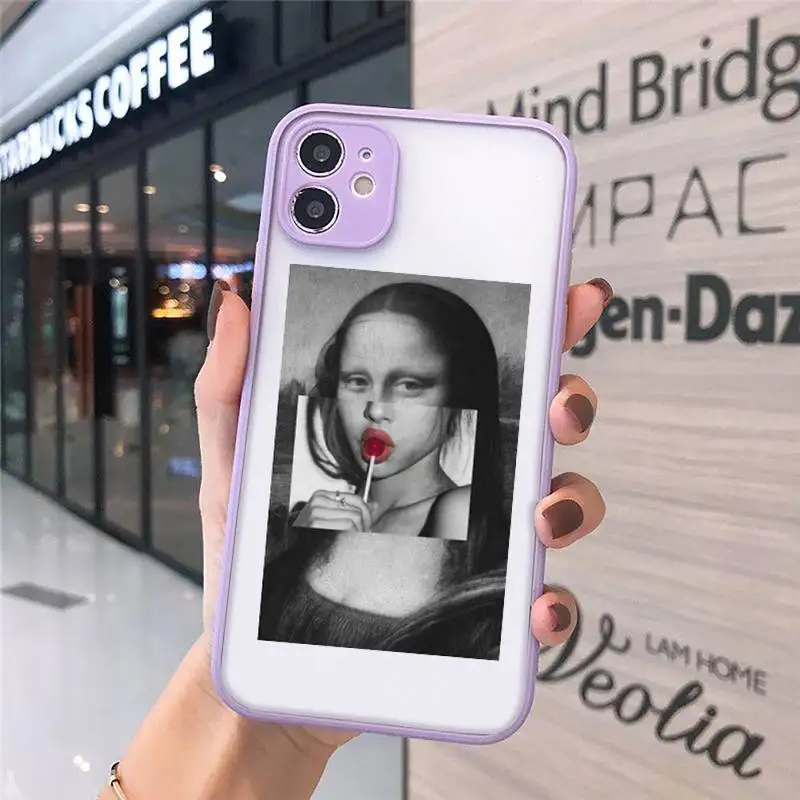 

Great Art Aesthetic David Mona Lisa Phone Case Matte For iPhone 12 Mini 11 Pro XR XS Max 7 8 Plus X Hard PC Back Cover