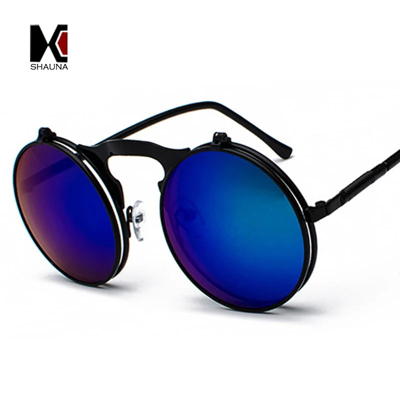 Женские и мужские складные очки SHAUNA солнцезащитные в стиле стимпанк с дужками