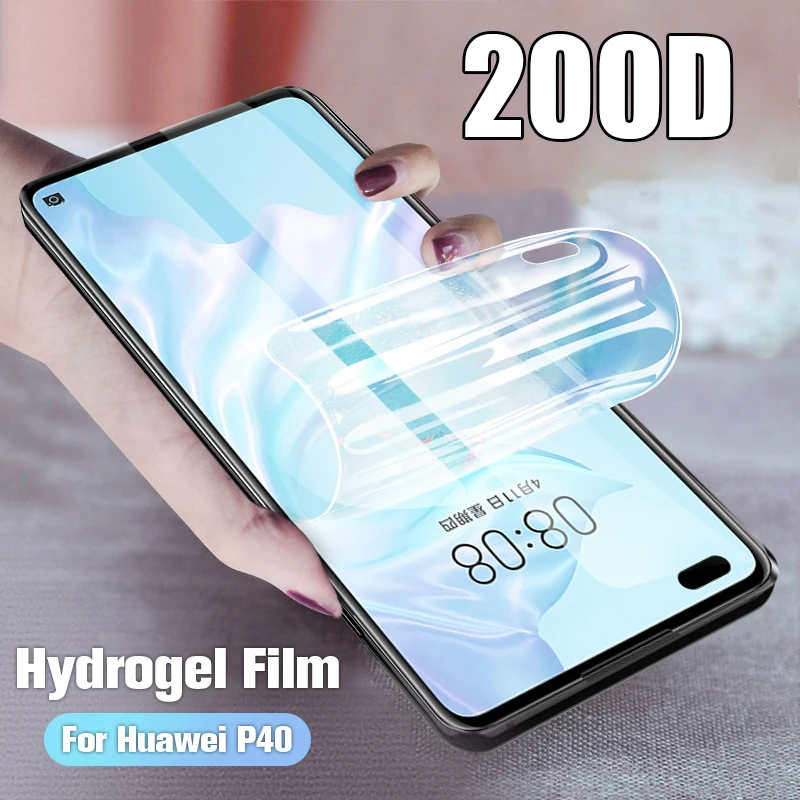

200D Curved Hydrogel Film For Huawei P40 Pro Screen Protector For Huawei P40 Lite Protective Soft Film P 40Lite 40Pro Not Glass