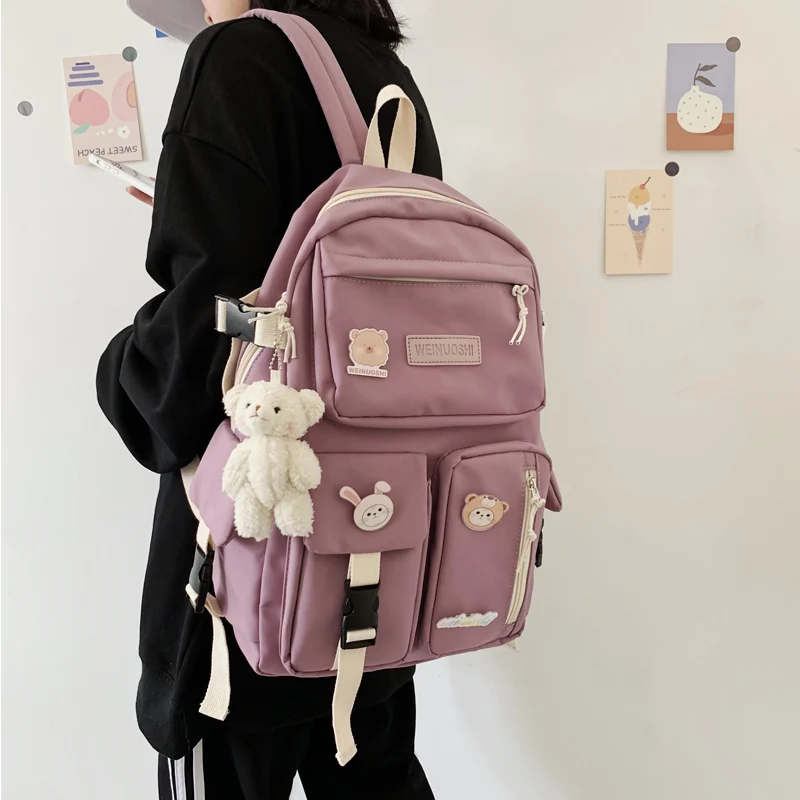 

Милый женский рюкзак для девушек, вместительные школьные ранцы для подростков, корейский японский женский рюкзак для колледжа в стиле Хара...