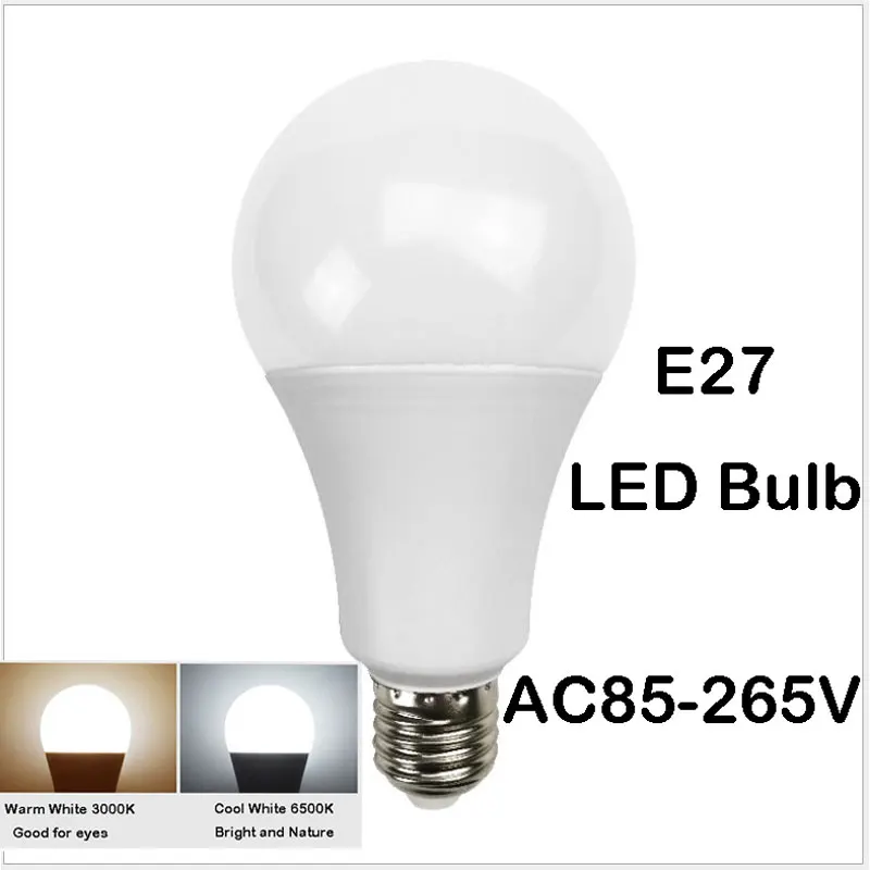 LED Light Bulbs Lamp For Home AC220V E27 Plastic-Aluminium Shell Bulbs AC85-265V Worldwide Application 5W  9W 12W 15W 22W