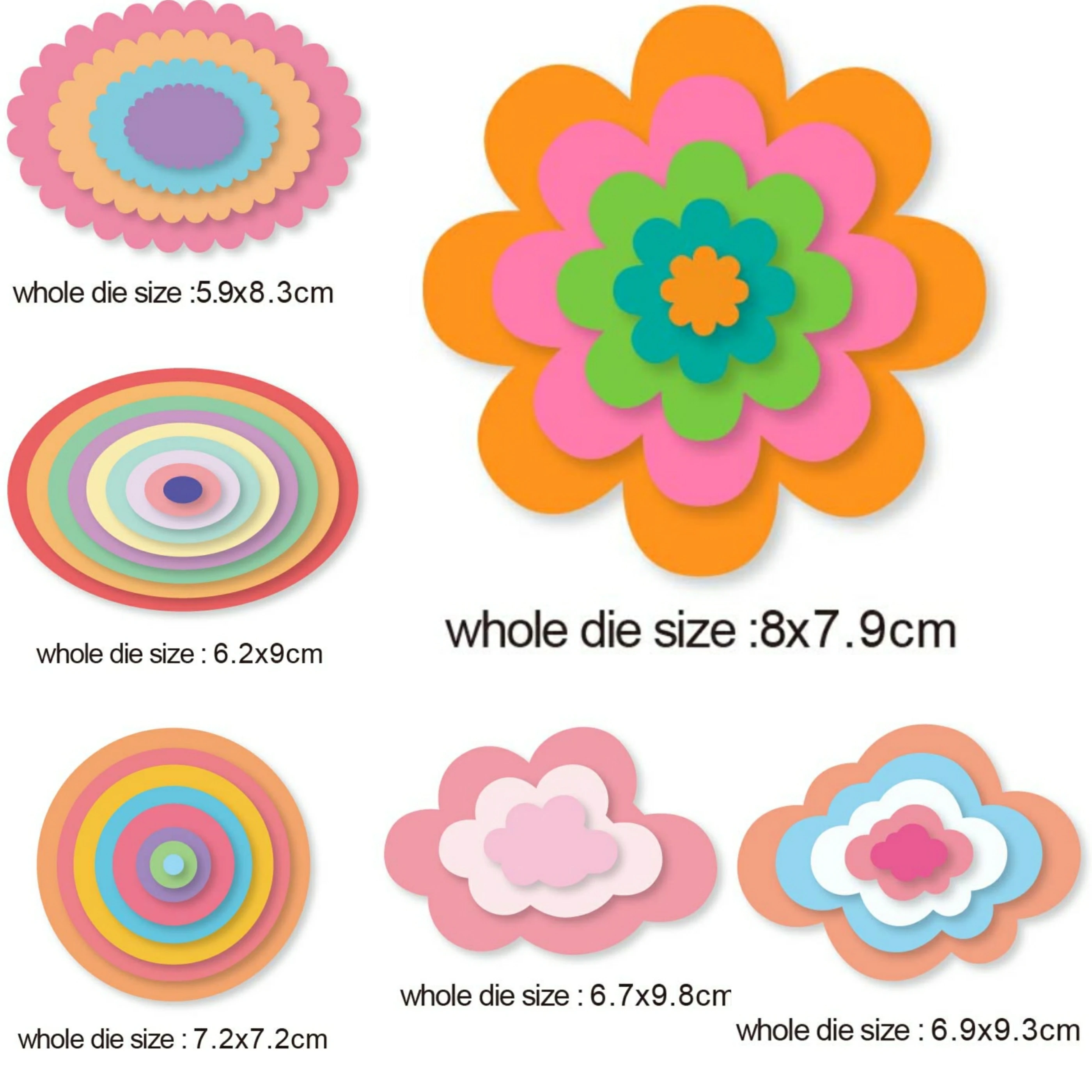 

Many Layering Flower Shape Cloud Oval Background 2020 New Metal Cutting Dies Circle Craft Die Scrapbooking for DIY Card Template