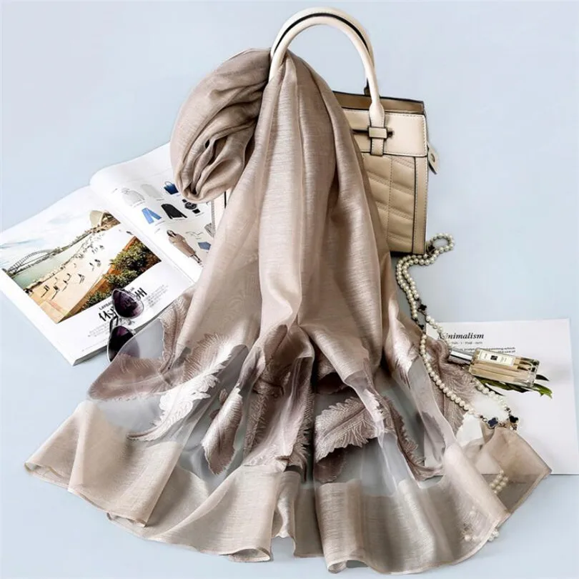 LJCUIYAO женский шарф модный весенний Летний Шелковый шарфы полые платки с кружевом