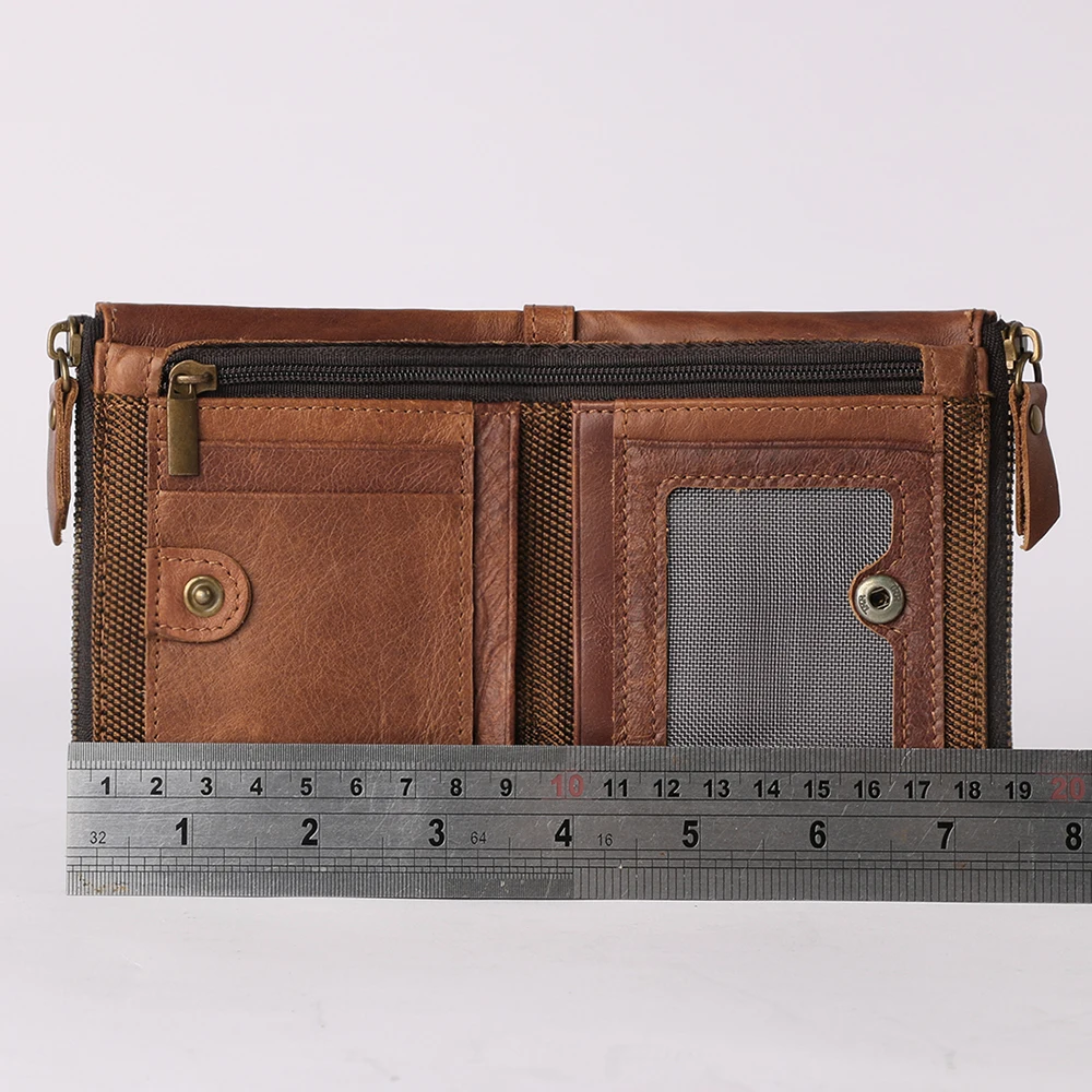 Мужской кошелек RFID корейская мода двойная молния кожаный короткий клатч сумка