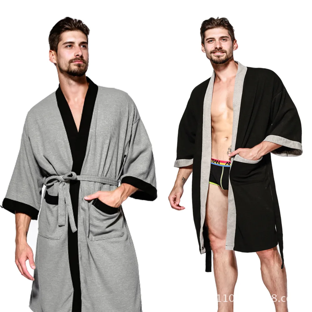 

Towel Bathrobes for Men Robe De Chambre Homme Waffle Hotel Bathrobe Sauna and Bath Towels Albornoz Ducha Szlafrok Meski Fashion