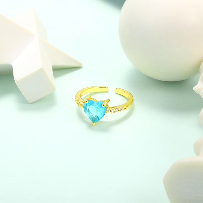 

2021 New Love Zircon Metal Rings For Women Elegant Finger Party Wedding Ring Women Jewelry Gift Accessories Wholesale