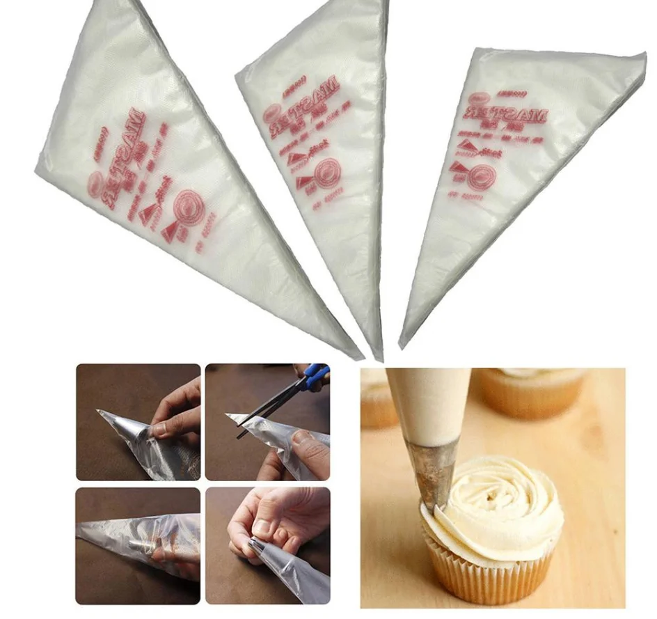 100 шт. одноразовые Кондитерские мешки для украшения торта глазурью небольшие