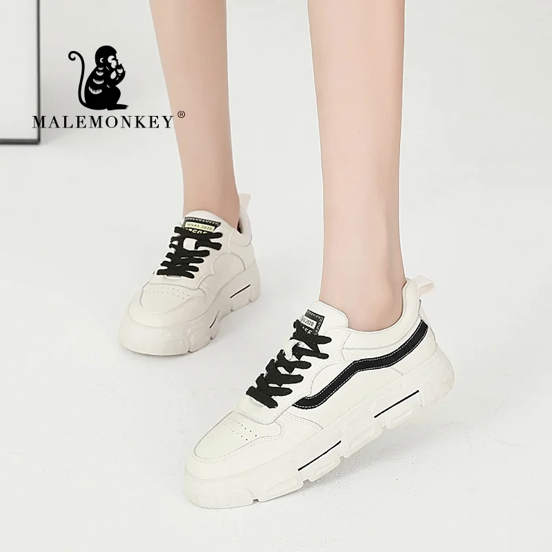 

MALEMONKEY 012942 Spring Casual White Sneakers Womens Fashion Sneakers 2020 New Runway Shoes Comfort Sneakers Walking Shoes