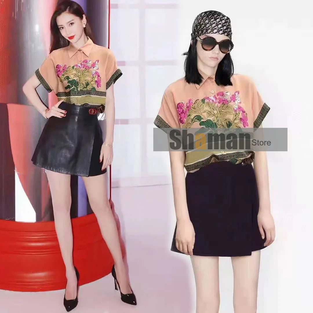 

luxury design 2021 summer women shirts branded letter logoed classic print blouses short sleeve ladies womens tops camisas mujer