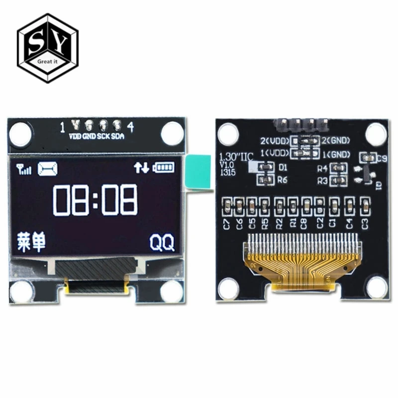 1,3 дюймовый oled IIC Серийный белый OLED дисплей модуль 128X64 IEC SSD1306 12864 плата с ЖК-экраном VDD GND SCK SDA для Arduino черный