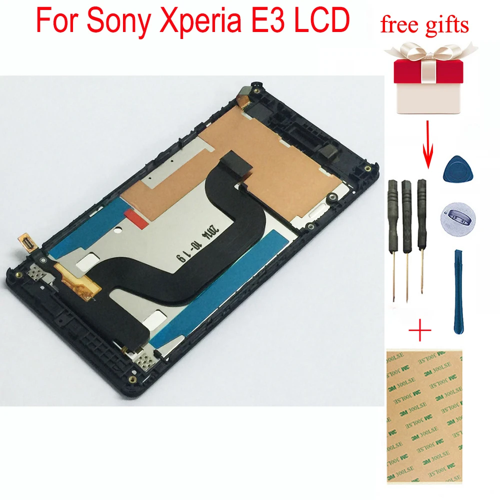 Для Sony Xperia E3 d2202 d2203 d2206 d2243 d2212 дигитайзер с сенсорным экраном и сенсорной панелью+ панель ЖК-дисплея в сборе с рамкой