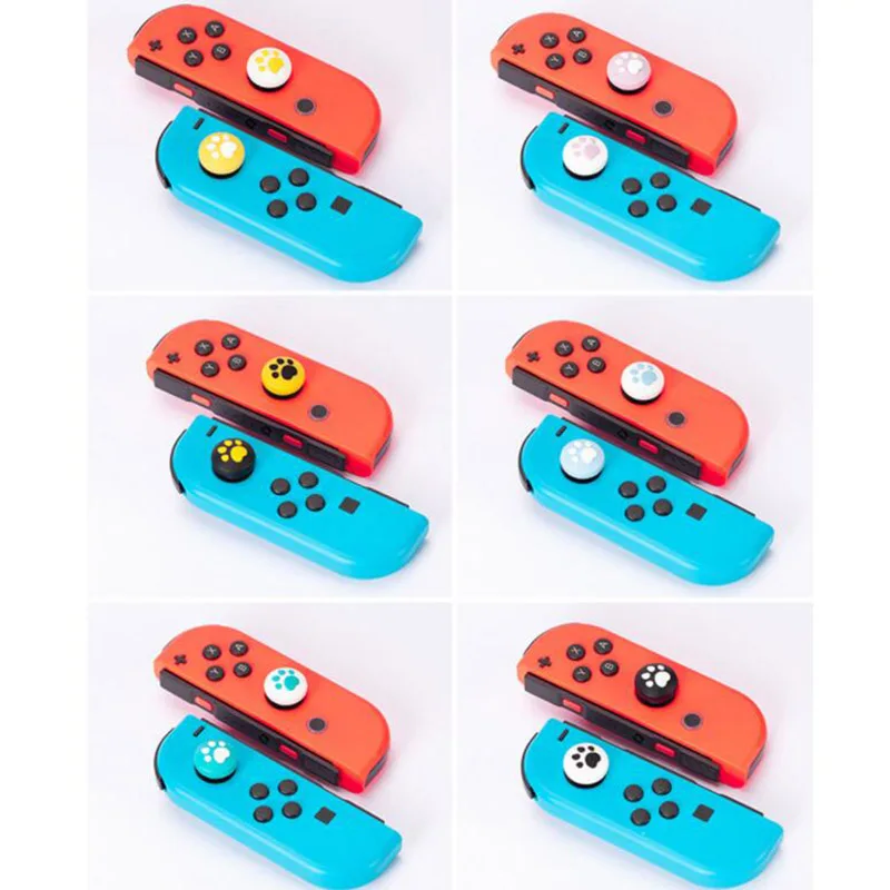 Lovely Cat Paw Thumb Stick Grip Cap Joystick Cover For Nintendo Switch Lite Nintend NS Joy-Con Controller joypad Thumbstick Case |