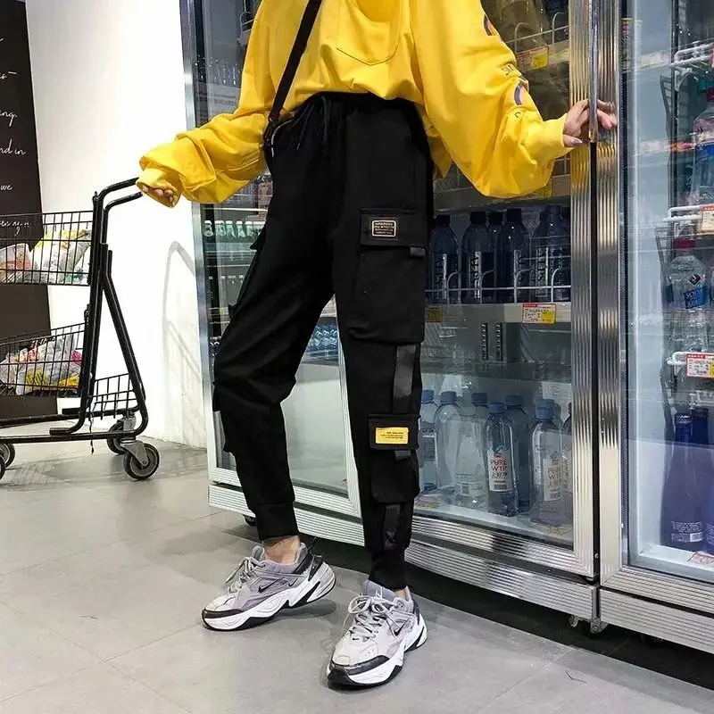 Женские повседневные однотонные простые свободные брюки на молнии женские