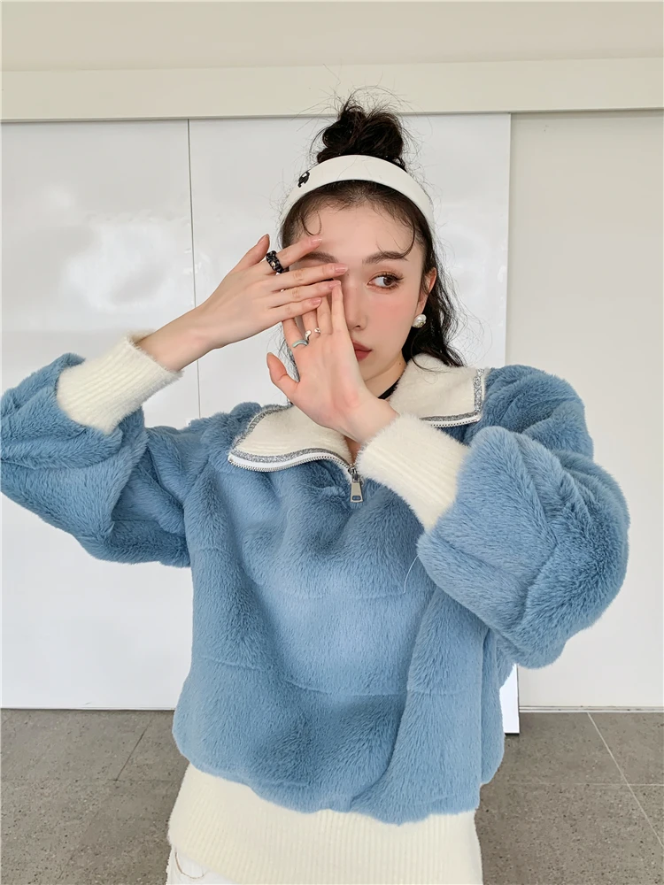 CHEERART зимнее плотное пальто из искусственного меха норки Женская корейская мода