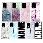 Мягкий чехол для Samsung Galaxy Note 20, 10, S9, S10, A71, S21, S20, FE Ultra Plus Lite, с мраморным именем на заказ