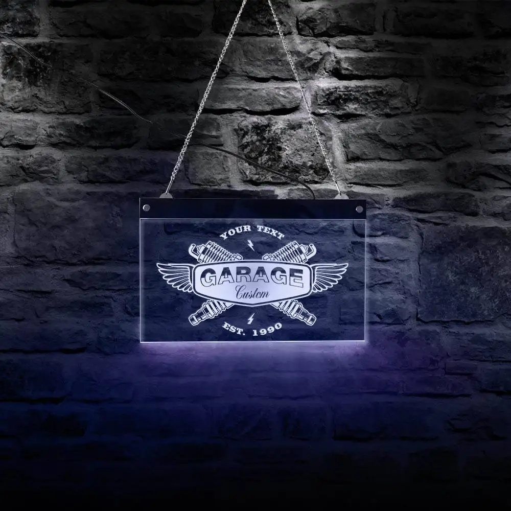 Гаражные услуги и ремонт с индивидуальным логотипом названия бизнеса