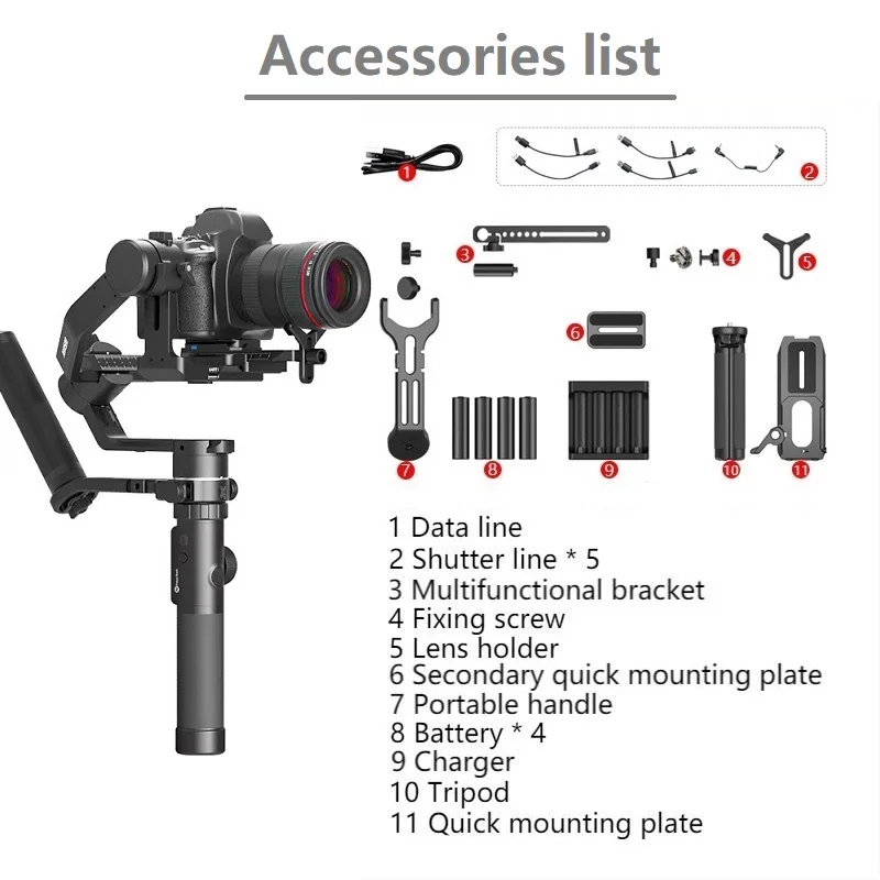 

FeiyuTech AK4500 3-Axis Handheld Gimbal Stabilizer for DSLR Camera Sony/Panasonic/Canon with Remote Pole Tripod Follow Fcous