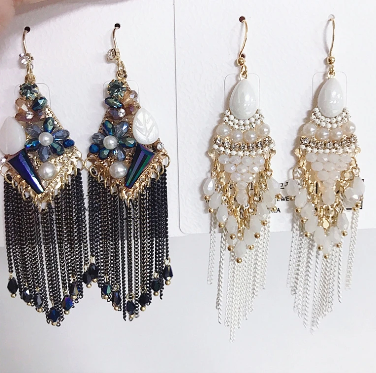 2019 ZA новые серьги-подвески с кристаллами сияющие золотые серебряные богемные