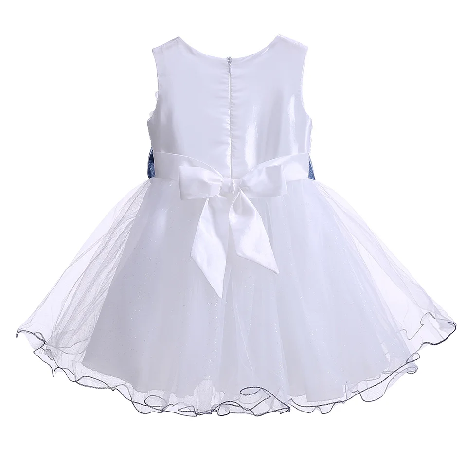 Cuestyles White Girls Party Dresses Lace Baby Flower Dress For Wedding With Bows Children Boutique Clothing | Детская одежда и