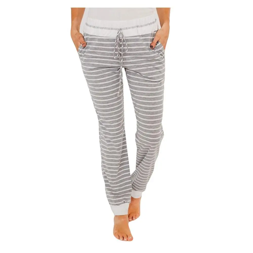 Женские повседневные свободные штаны в полоску с принтом спортивные для улицы