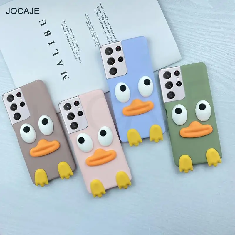 Мягкий силиконовый чехол с 3D рисунком утки для Samsung S21 ULTRA PLUS, противоударный защитный чехол для Samsung S21PLUS ULTRA