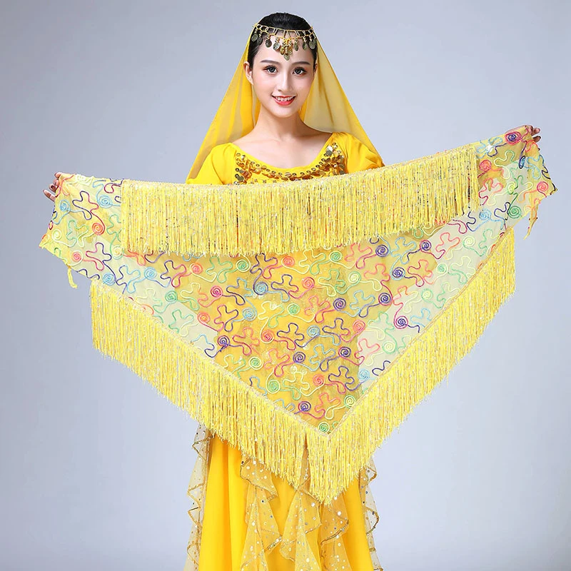 

New Ladies Waist Chain Fashion Print Gradient Stepping Line Color Line Long Tassel Belly Dance Sequins Waist Chain Hot