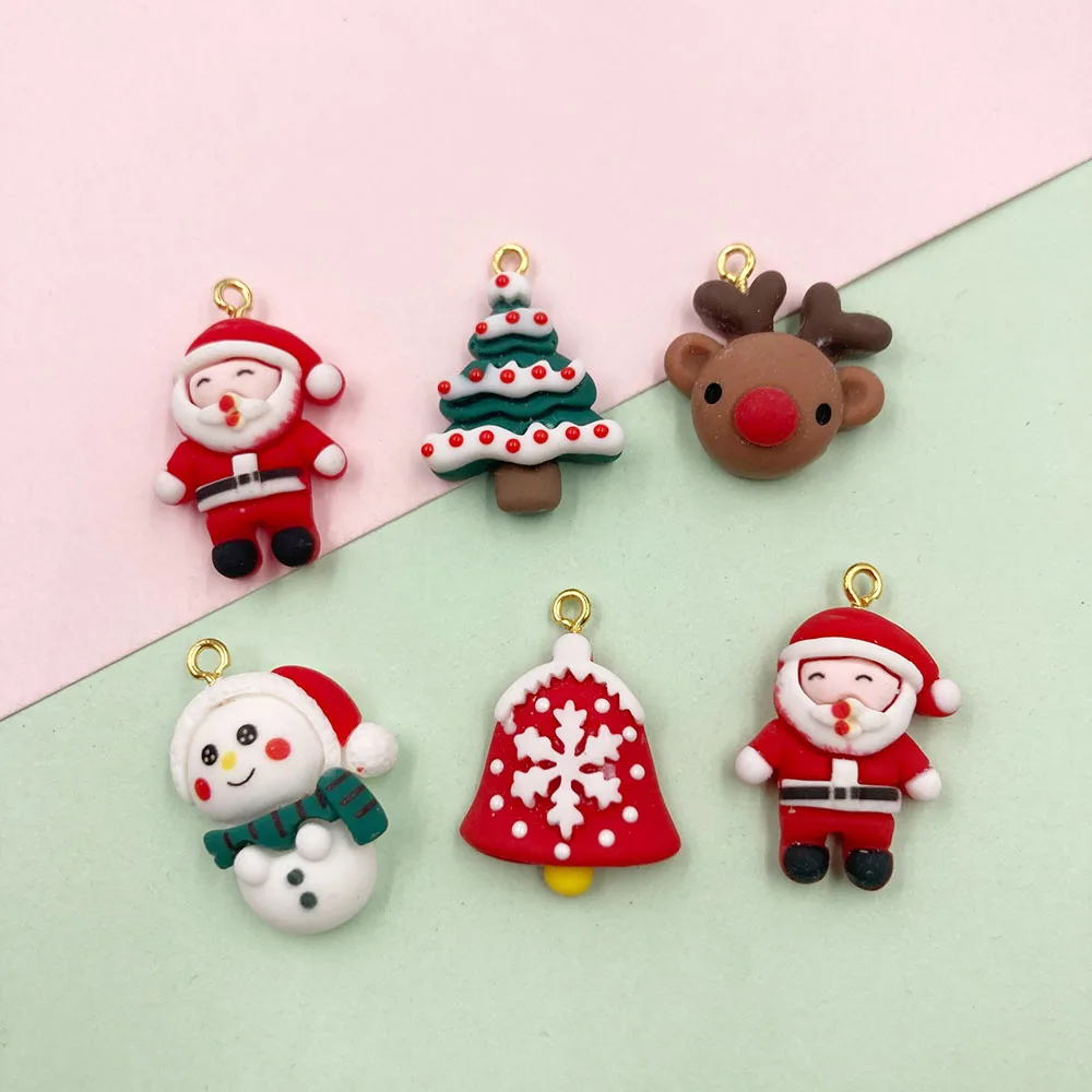 

Подвески из смолы в виде снеговика, Санта-Клауса, 20 шт.