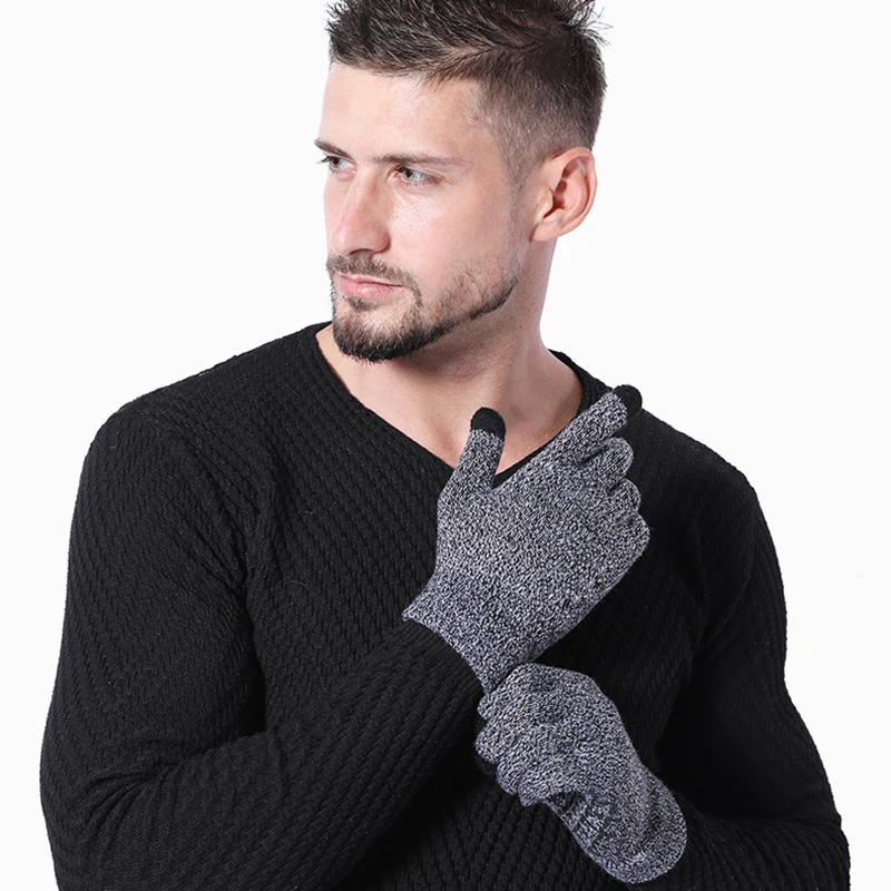 

Mens Winter Warm Gloves Touchscreen Work Walking Cycling Outdoor Sport Gloves Finger Glove Gloves for Smart Phone Tablet