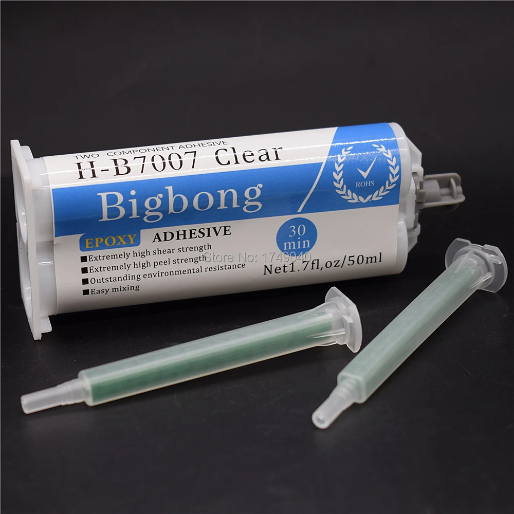 5pc Epoxy Resin Adhesive Glue 50ml Strong Adhesives 1:1 Two Component Transparent AB Glues Set with 10pcs Static Mixing Nozzles |