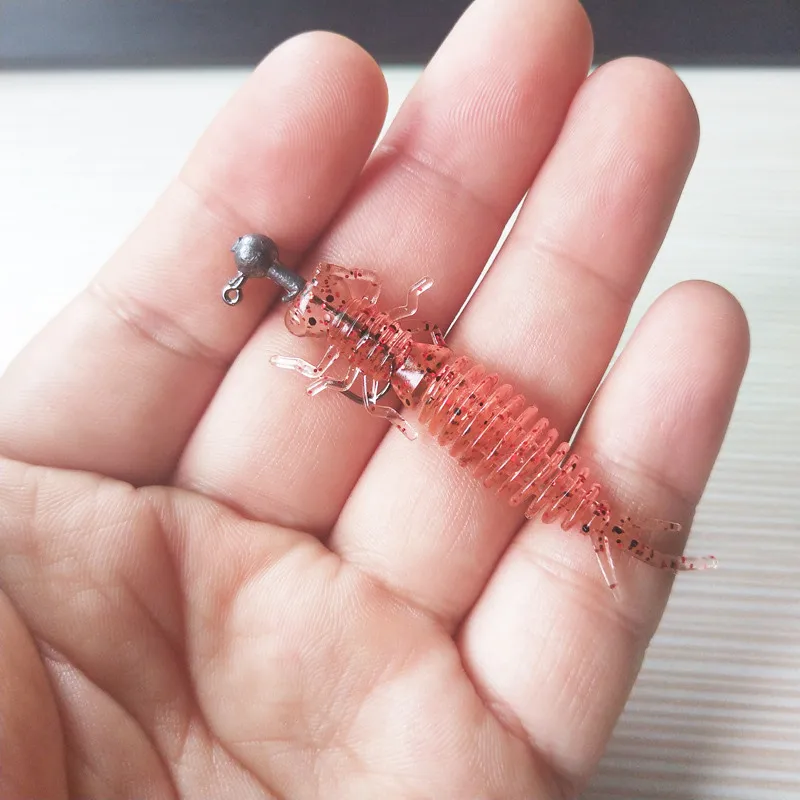 color H POETRYYI Larva мягкие приманки 60 мм Искусственные приманки рыболовный червь силиконовый бас Щука приманка джиггинг пластиковые приманки 30 - Цвет: color H
