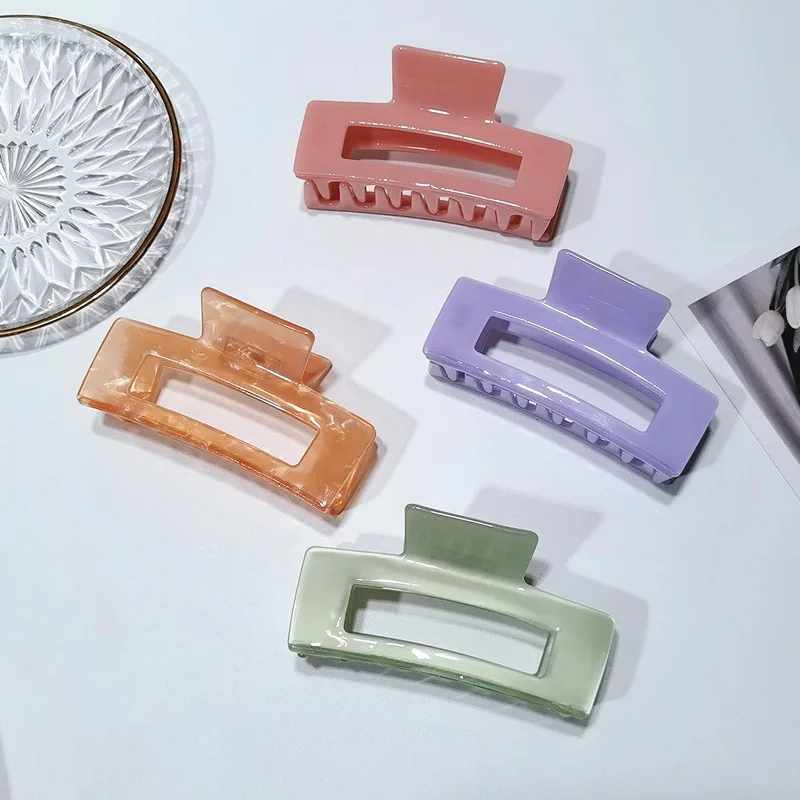 

Женская заколка-краб для волос, плотная заколка для волос карамельных цветов, прямоугольная ацетатная заколка для волос, 2021