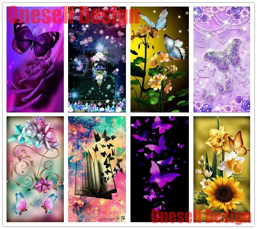 

Алмазная 5d картина, полноразмерная/круглая бабочка, цветок, алмазная вышивка «сделай сам», полный набор, алмазная 5d мозаика-бабочка, распрод...